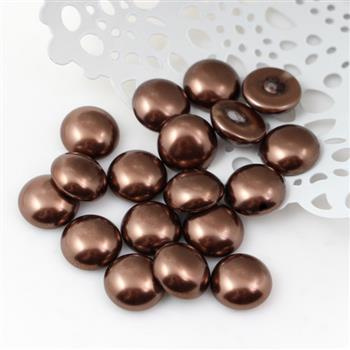 Glass Pearl Cabochon Dark Copper 12mm