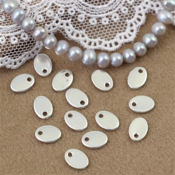 Zawieszka owal stal szlachetna srebrna 7x5mm