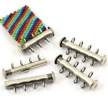 Zapięcie wsuwane srebrne ant na 4 sznury [lupik w pionie]