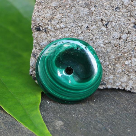 Zawieszka malachit naturalny donut 28mm