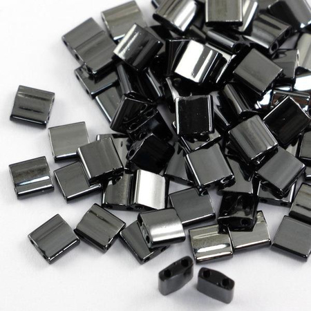 Miyuki Tila Beads 5x5x1,9mm Black Vacuum Hematite Full [30szt]
