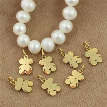 Zawieszka miś stal szlachetna pozłacana PVD 10x8mm