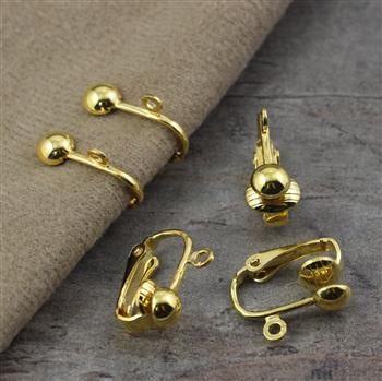 Baza klipsów złota metalowa 16x12mm [para]