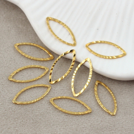 Baza ramka łącznik owal stal szlachetna pozłacana 18x8mm