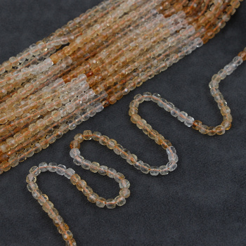 Cytryn cieniowany kostka fasetowana 4,5mm [sznur 39cm]