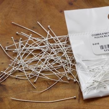 Szpilka z kulką j.srebrna 50mm [50szt]