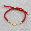 Zapięcie regulowane / przesuwane sznurkowe czerwone do bransoletki 11cm ZŁ