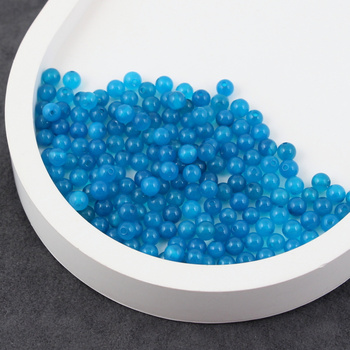 Agat brazylijski kula gładka niebieska 4mm [10szt]