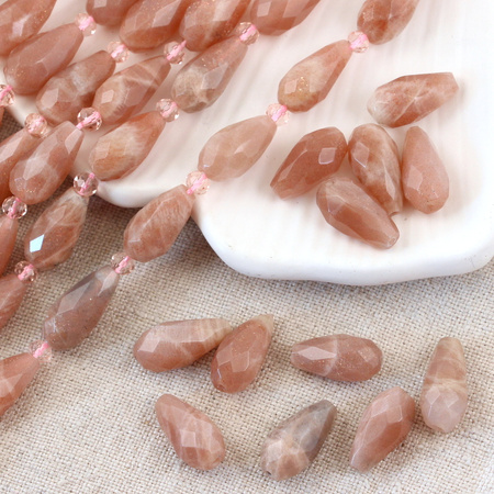 Kamień słoneczny kropla fasetowana 16x8mm