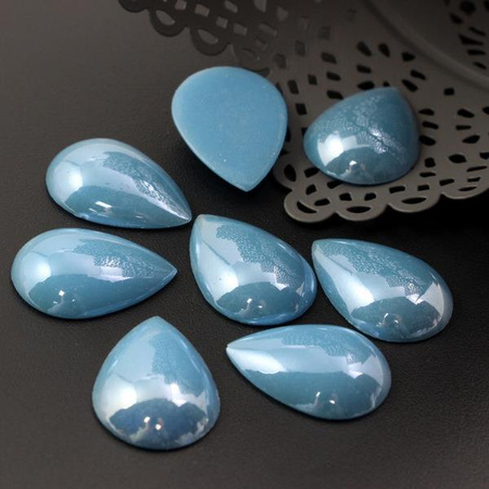 Kaboszon ceramiczny luster niebieski łezka 24x18mm