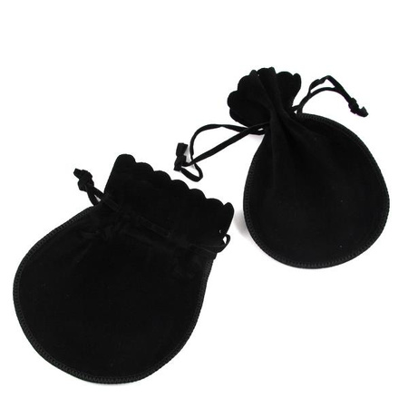 Sakiewka z weluru czarna 14x11cm