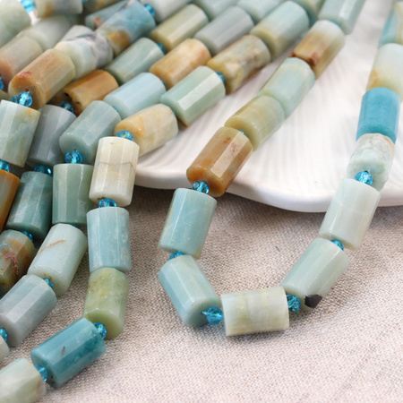 Amazonit wałek fasetowany 14x10mm