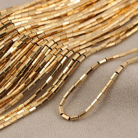 Hematyt złoty prostopadłościan 4x2mm [sznur 40cm]