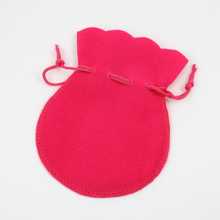 Sakiewka z weluru różowa 12x9cm