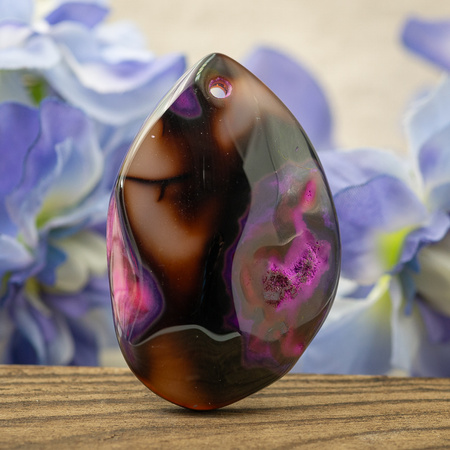 Zawieszka agat łezka 51x34mm