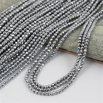 Hematyt srebrny kula fasetowana 2mm [sznur 40cm]