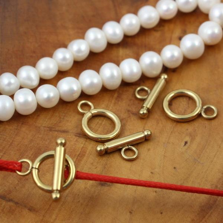 Zapięcie toggle stal szlachetna pozłacana 12mm