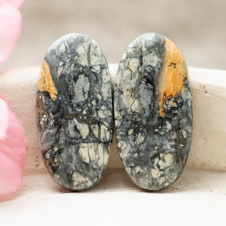 Kaboszony jaspis maligano 27x13x4mm [para]