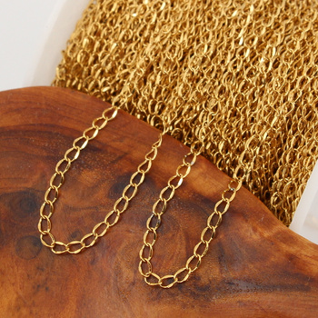 Łańcuszek przedłużka stal szlachetna pozłacana 3,5x2,5mm [1 metr]