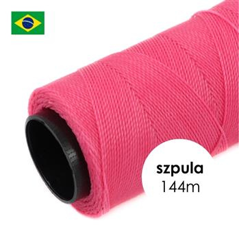 Sznurek do makramy brazylijski woskowany Pink 1mm [szpula 144m]
