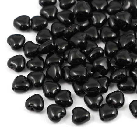 Heart Beads Jet 6mm [20szt]