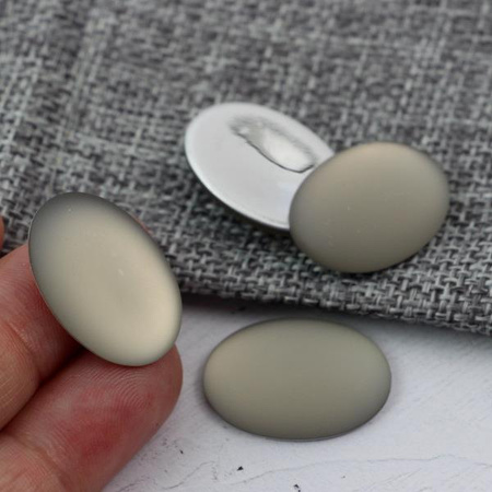 Kaboszon Lunasoft owal silver grey 25x18mm