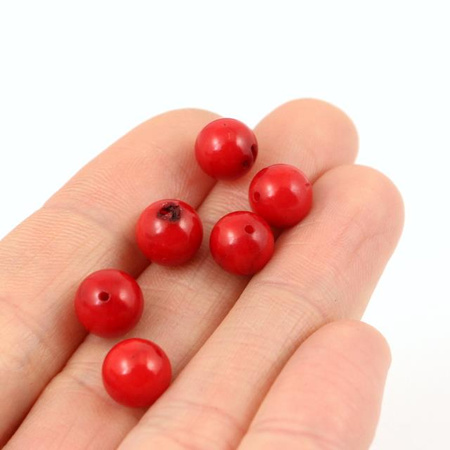 Koral czerwony kula gładka 8mm