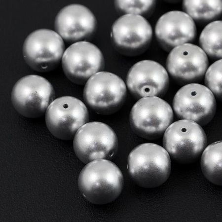 Round Beads Aluminium Silver 10mm [8szt]