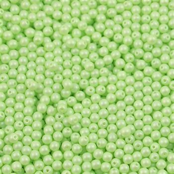 Round Beads Powdery - Pastel Lime 4mm [50szt]