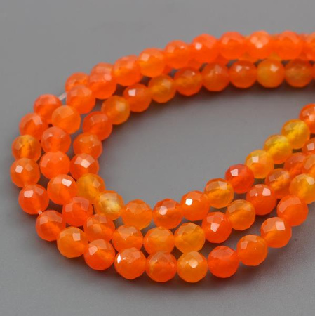 Agat brazylijski kula fasetowana pomarańczowa 6mm