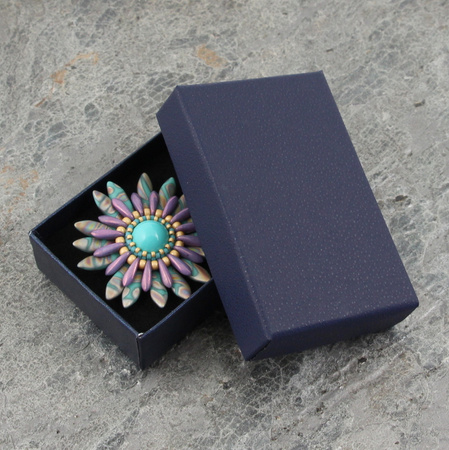 Pudełko ozdobne "DOTS" granatowe 8x5x2cm