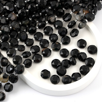 Turmalin czarny moneta fasetowana 10mm