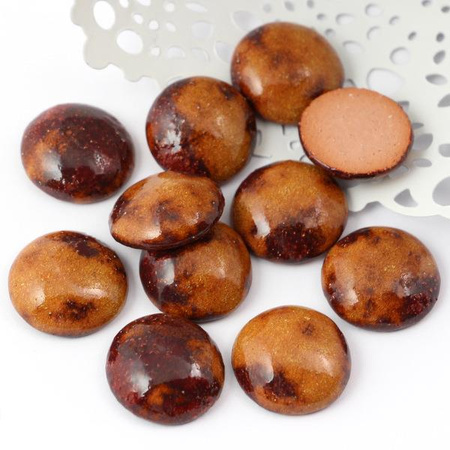 Kaboszon ceramiczny rustic moneta ochra 20mm