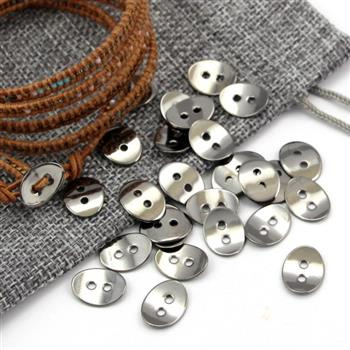 Guzik metalowy owalny czarny 14x11mm