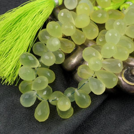 Chalcedon żółty kropla fasetowana 10-12mm