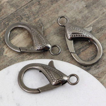 Zapięcie karabińczyk metalowy czarny 30mm