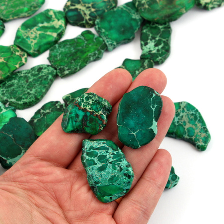 Jaspis lazurowe wybrzeże nieregularny plaster zielony