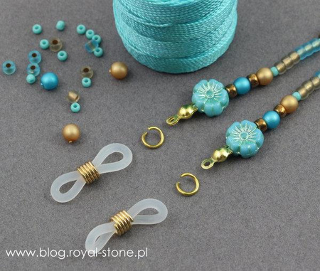 Silikonowa końcówka do okularów czarna/srebrna