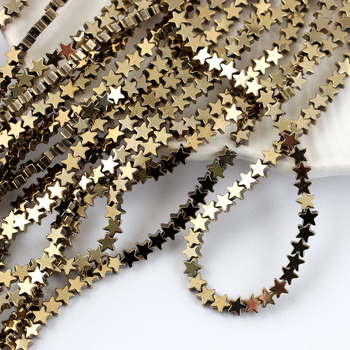 Hematyt antyczny złoty gwiazdka 4mm [sznur 38cm]