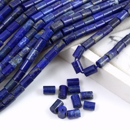 Lapis lazuli z pirytem wałek gładki 7x5mm