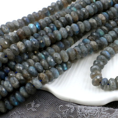 Labradoryt oponka fasetowana 8x5mm