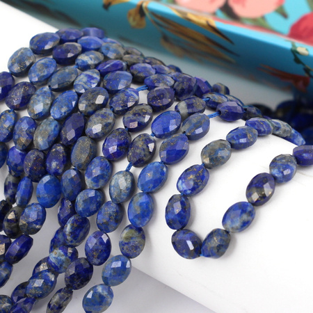 Lapis lazuli owal fasetowany 8x6mm [sznur 39cm]