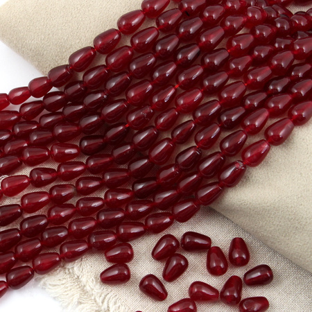 Jadeit bordowy kropla gładka 12x8mm