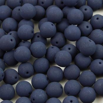 Round Beads Mat Velvet Dark Blue 8mm [10szt]