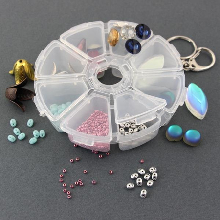 Organizer na koraliki okrągły 8-dzielny 10,5cm