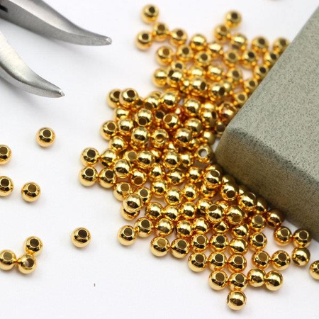 Kulka zaciskowa 3mm srebro pozłacane Ag925 [10szt]
