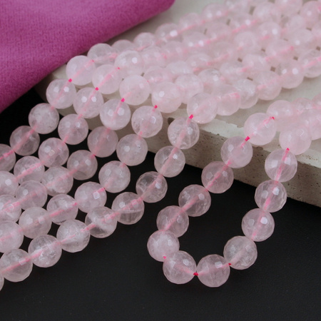 Kwarc różowy kula fasetowana 10mm