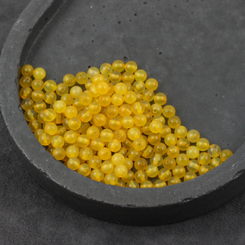 Agat brazylijski kula gładka żółta 4mm [10szt]