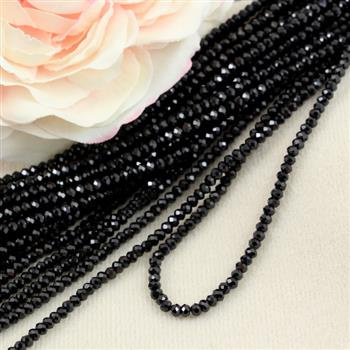 Spinel czarny oponka fasetowana 3x2mm [sznur 39cm]