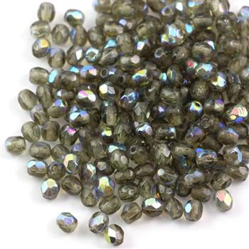 Fire Polish 4mm Black Diamond AB [40szt]